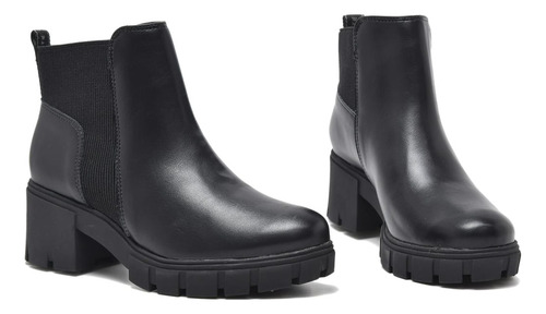 Bota Cano Curto Via Marte Tratorada Salto Bloco 6cm
