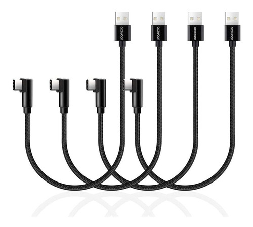 Cable De Carga Usb 2.0 A Usb-c | 3 Piezas / Negro / 50 Cm