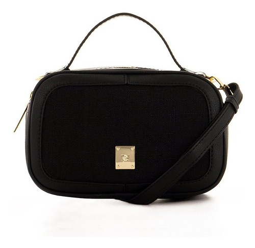 Bolsa Rafitthy Feminina Casual 2 Cores 2822751a Cor Preto Desenho do tecido Liso