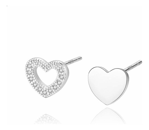 Aretes Mujer De Plata Real S925. Corazones
