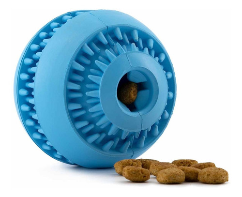 Pelota Juguete Dispensadora Resistente Para Perro Mr Wuff Color Azul