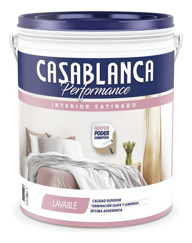 Latex Satinado Pintura Premium Lavable Casablanca 20l Blanco
