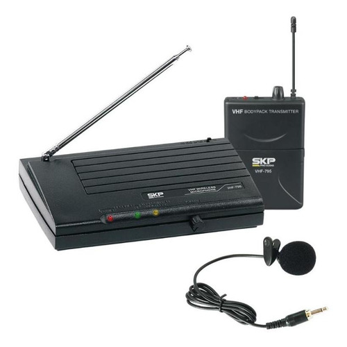 Sistema De Microfone Sem Fio Headset Lapela Skp Vhf795