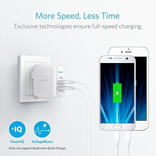 Cargador De Pared De Viaje De Dos Puertos 24 W Usb Anker Eli