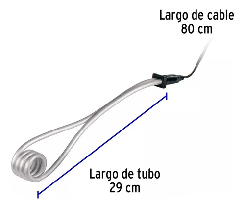 Calentador De Inmersión P/agua #8 De 30 L, 1500 W, Volteck C