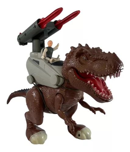 Figura - Dinossauro Rex Attack - Lança Míssil - Verde - Adijomar