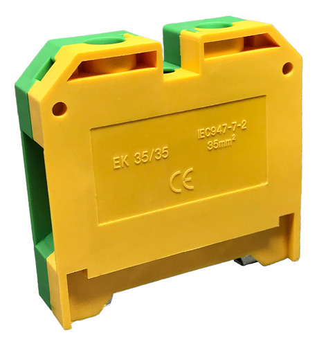 Borne Sak Terra 35mm Trilho Din Verde/amarelo