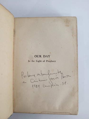 Livro: Our Day In The Light Prophecy De 1918 - Original - (Usado)