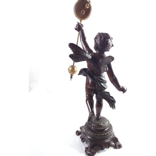 Raro Relógio De Mesa Pendulete Francês Assinado Art Nouveau (Usado)