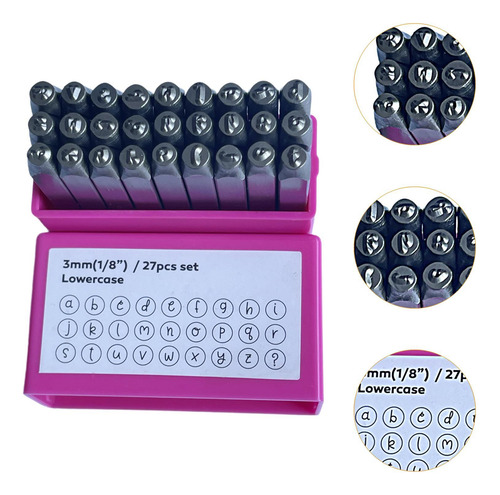 Set De Herramienta De Estampado De Metal 3 Minúsculas Rosa