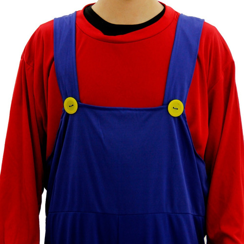 Imagen 6 de 8 de Disfraz De Mario Bros Con Bigotes Adulto