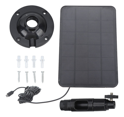 Cámara De Panel De Carga Solar 10w 5v Micro Usb Negra Para