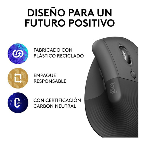 Mouse Bluetooth Ergonomico Logitech Mx Vertical Lift Grafito