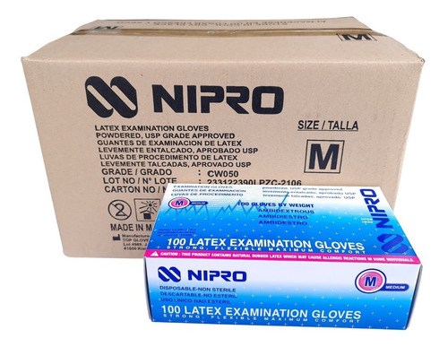 Guante Latex De Nipro Caja Master X 1000 Talla M