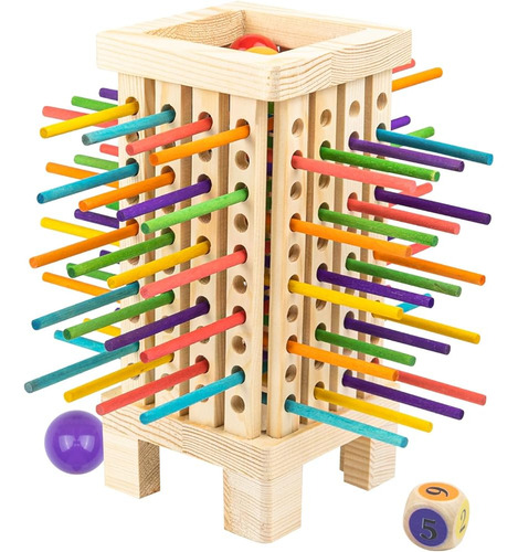 Juego De Mesa Montessori De Madera Con Palos De Colores Y Da