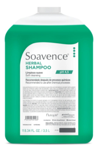 Shampoo Herbal Soavence Ph 4.5  Nutrapel 3.5 Litros 
