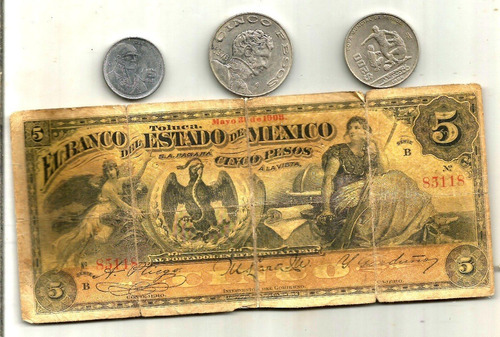 Monedas De Mexico Años 80s Y Billete De Revolucion (8)