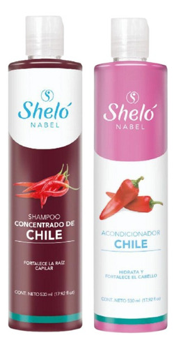 Shampoo Concentrado De Chile Y Acondicionador De Chile Shelo