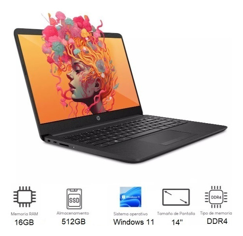 Laptop Hp Core I3 Ram 16gb Ssd 1tb Pan 14 + Mouse Hp Bluet (Usado)
