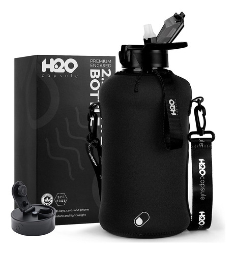 Botella H2o Capsule, Con Popote Y Funda , 2.2 L