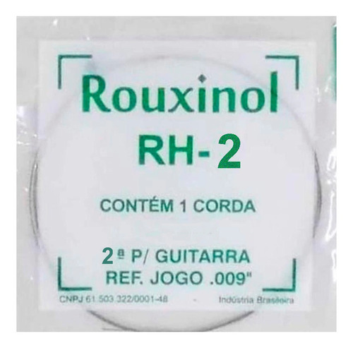 Corda Avulsa B Si (2ª) Para Guitarra Rouxinol Rh-2