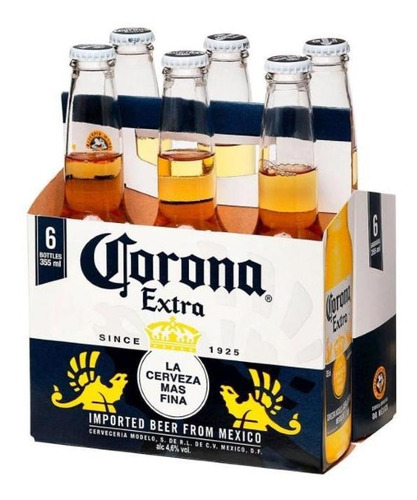 Kit 6 Cervejas Corona Premium Long Neck 330 Ml