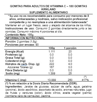 Kirkland - Vitamina C Gomitas 180 Unidades
