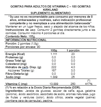 Kirkland - Vitamina C Gomitas 180 Unidades