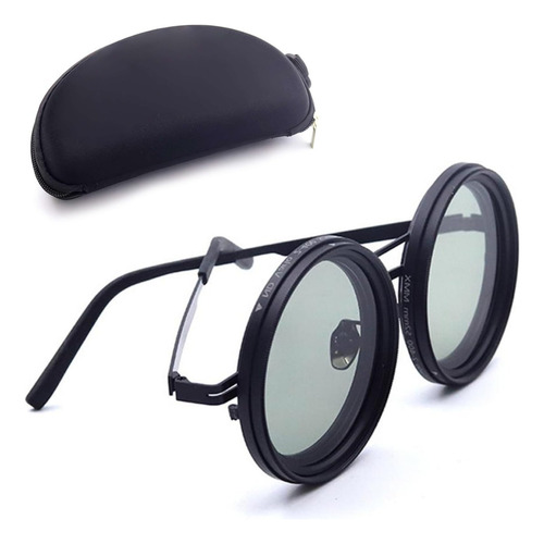Round Steampunk Sunglasses Side Shields - Retro Metal Frame