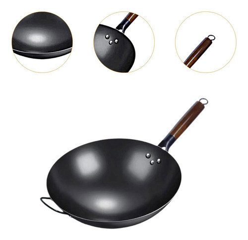 Sartén Wok Antiadherente Sartén Cocina 32cm Con Oreja