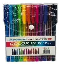 Comprar 12 Plumas De Colores Boligrafo Ballpoint Papeleria Oficina Tinta Surtidos