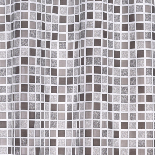 Combo Barral Curvo 1x1 Cortina Protector Alfombra Escobilla Venecita Gris