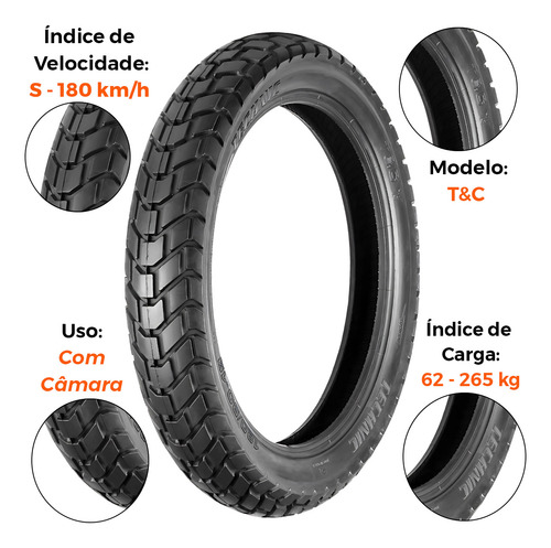 Pneu Traseiro Xtz 250 Lander/ Tenere 250 120-80-18 Technic