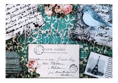 Imagen 6 de 6 de Decoupage Laminas Set Pajaro Y Mariposas Vintage Laura Craft