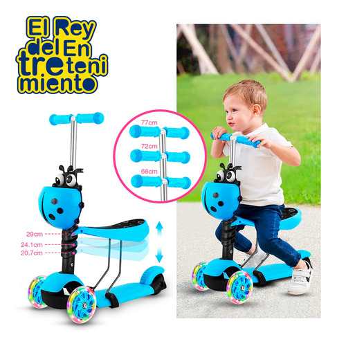 Monopatin Tripatín Buggy Infantil C/ Asiento Y Guía - El Rey