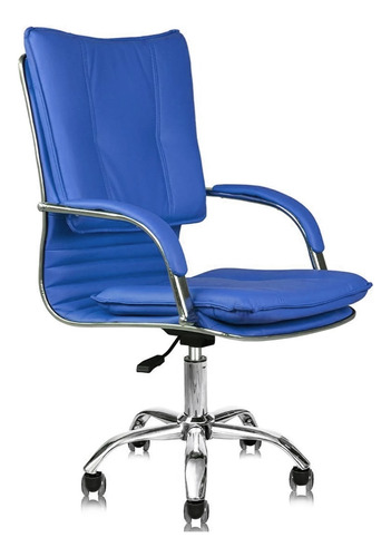 Silla De Escritorio Oficina Giratoria Donna Ecocuero - Azul