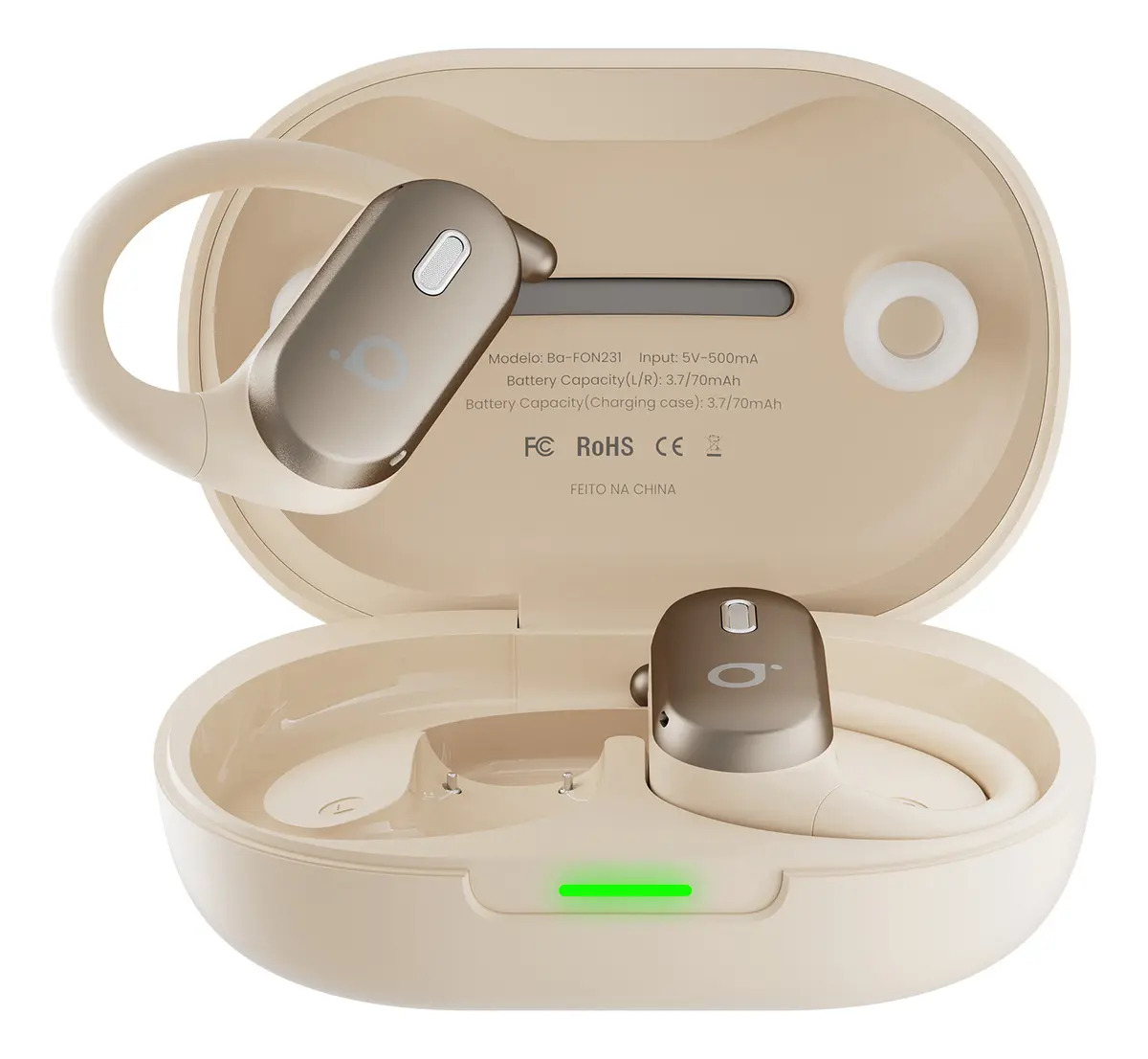 Fone De Ouvido Bluetooth Esporte Cancelamento De Ruído C/mic, Profissional Fone De Ouvido Corrida Com Microfone, Ipx6 A Prova Dagua Basike Fone Ouvido Bluetooth Tws Branco