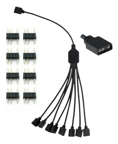 Hub Divisor Rgb 1t8 Argb 5v 3 Pinos Placa Mãe Aura Sync