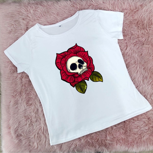 Blusa Playera Calavera Rosa Mujer Halloween Extra