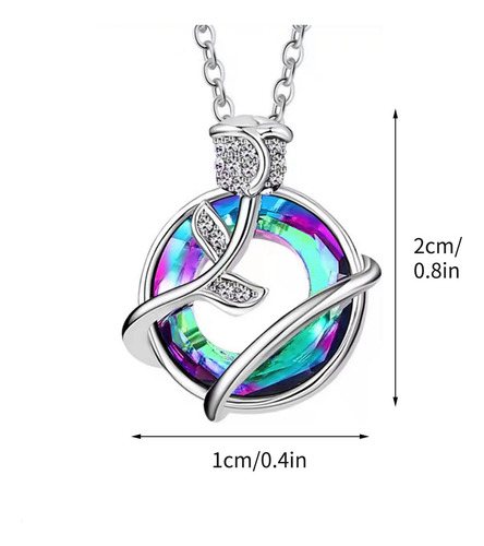 B Necklace Magical Colorful Cubic-zirconia Rose For Women Gr