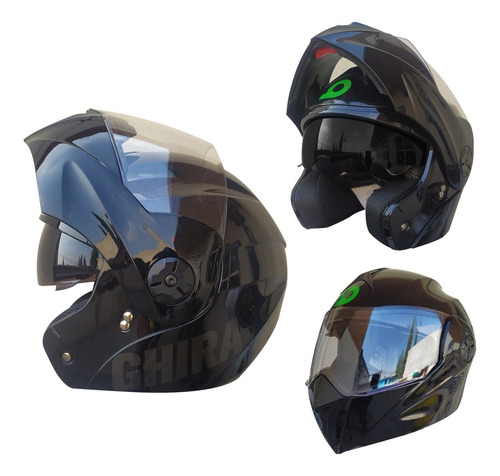 Casco De Niño Para Moto Abatible Certificado Ghira Con Gafas