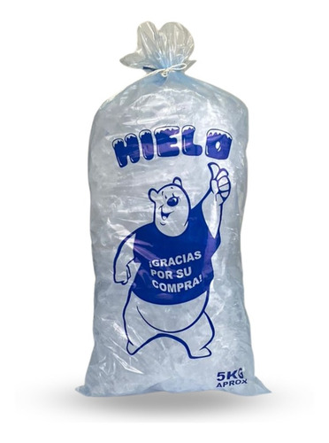 Imagen 1 de 4 de 10 Kilos Bolsa De Hielo Impresa Para 5 Kg Azul
