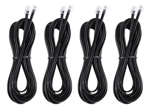 Cable Telefónico RJ11 6P2C De 30 Metros – Conexión ADSL Para Router Y Filtro De Banda Ancha – Contactos Dorados, Cobre Puro