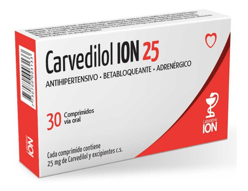 Carvedilol® Ion 25mg X 30 Comprimidos