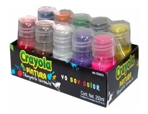 Kit De 10 Pinturas 25ml C/u Tempera Lavable Crayola  