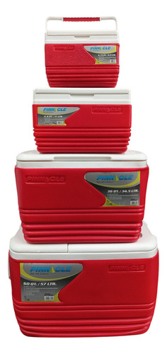 Conservadora Térmica Set X4 De Camping Playa 57/34/11/4.5l Rojo