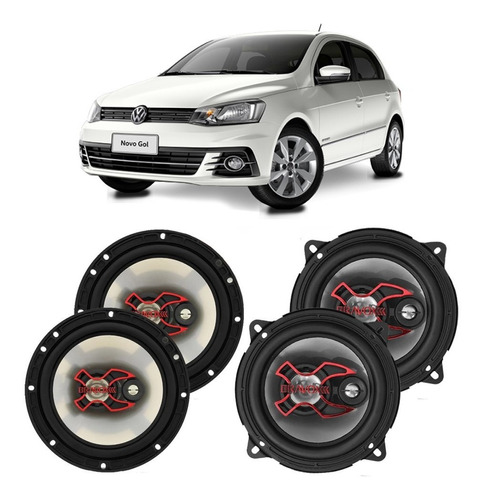 Auto Falante Vw Gol G7 2017 A 2021 Bravox 200w Rms 4 Portas