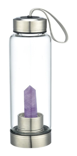 Termo Botella De Agua Cristales Cuarzo + Estuche