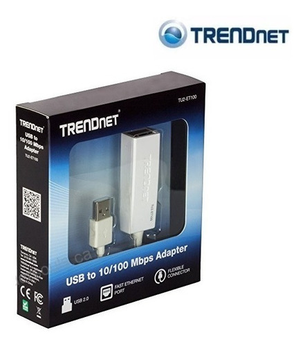 Imagen 2 de 6 de Adaptador Trendnet Tu2-et100 Usb 2.0 A Lan Ethernet Rj-45