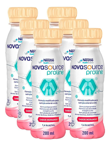 Novasource Proline 200ml  Morango  (kit C/ 6 Unidades)nestlê